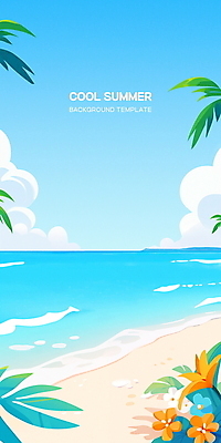 PSD 구름 편집이미지 배너 꽃 포스터 파도 하늘 휴식 풍경 해변 사람없음 여름휴가 모래사장 야자수 야자수잎 카피스페이스 이미지편집 자연요소 나무 식물 바다 컨셉 잎 휴가 공백 파일형식 여름_계절