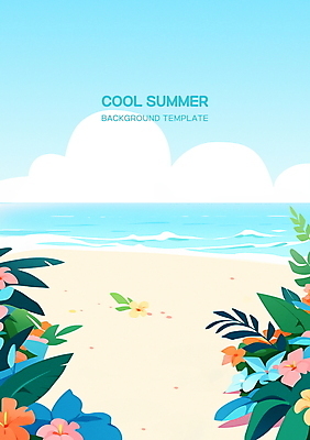 PSD 구름 편집이미지 꽃 포스터 파도 하늘 휴식 풍경 해변 사람없음 여름휴가 모래사장 야자수 야자수잎 카피스페이스 이미지편집 자연요소 나무 식물 바다 컨셉 잎 휴가 공백 파일형식 여름_계절