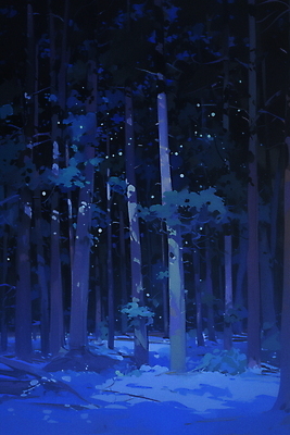 JPG 나무 야경 일러스트 자연 밤하늘 사람없음 초록색 여름 파란색 평화 침묵 고요 숲 미스터리 국내일러스트 AI일러스트 AI콘텐츠 식물 계절 컬러 컨셉 하늘 소리 야간 예측 생태계 파일형식 풍경_경치