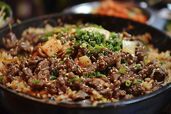 JPG 편집이미지 그릇 음식 밥 김치 거리 사람없음 디지털합성 덮밥 불고기 야시장 포장마차 편집실사 AI포토 AI콘텐츠 식기 한식 식당 시장 CG 파일형식