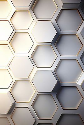 JPG 편집이미지 무늬 패턴 그림자 사람없음 빛 흰색 디지털합성 육각형 벌집무늬 허니콤 편집실사 AI포토 AI콘텐츠 모양 도형 컬러 CG 파일형식