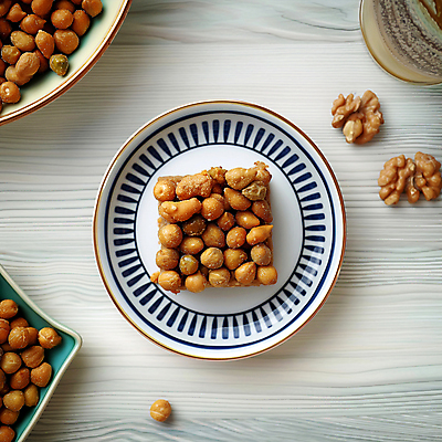 JPG 편집이미지 접시 디저트 사람없음 견과류 달콤 디지털합성 한과 강정 전통과자 핸드메이드 편집소스 오란다 편집실사 AI포토 AI콘텐츠 식기 음식 과자 전통음식 맛 CG 파일형식