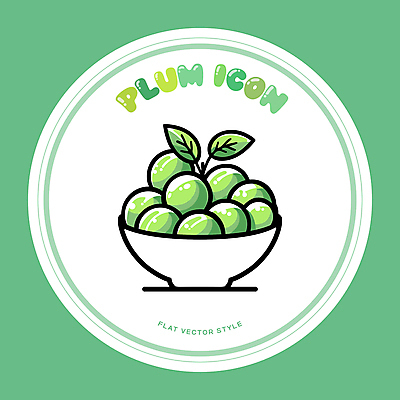 아이콘 그릇 나뭇잎 건강 사람없음 연두색 신선 담기 매실 2D아이콘 AI파일 식기 잎 모션 초록색 파일형식 벡터