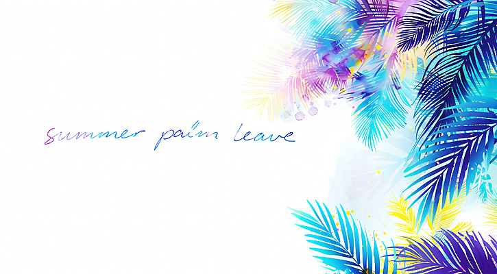 PSD 잎 일러스트 사람없음 여름 컬러풀 야자수 야자수잎 보테니컬아트 트로피컬아트 국내일러스트 나무 식물 계절 컬러 그림 파일형식