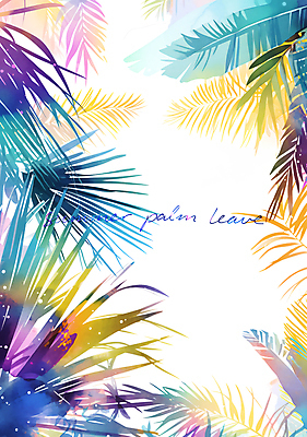 PSD 잎 일러스트 사람없음 여름 컬러풀 야자수 야자수잎 보테니컬아트 트로피컬아트 국내일러스트 나무 식물 계절 컬러 그림 파일형식