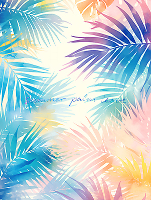 PSD 잎 일러스트 사람없음 여름 컬러풀 야자수 야자수잎 보테니컬아트 트로피컬아트 국내일러스트 나무 식물 계절 컬러 그림 파일형식