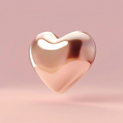 PSD 아이콘 재질 사람없음 3D아이콘 한개 반사 3D 하트 질감 광택 살구색 모양 1 컬러 디지털합성 파일형식