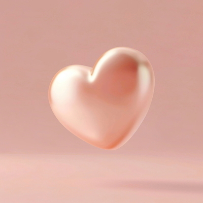 PSD 아이콘 재질 사람없음 3D아이콘 한개 반사 3D 하트 질감 광택 살구색 모양 1 컬러 디지털합성 파일형식