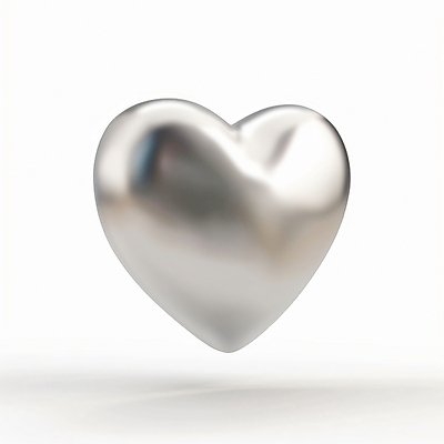 PSD 아이콘 재질 사람없음 3D아이콘 한개 반사 3D 흰색 하트 질감 광택 모양 1 컬러 디지털합성 파일형식