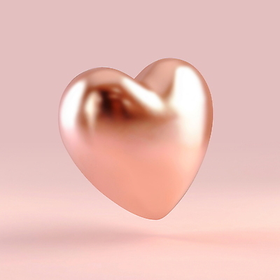 PSD 아이콘 재질 사람없음 3D아이콘 한개 반사 3D 하트 질감 광택 살구색 모양 1 컬러 디지털합성 파일형식