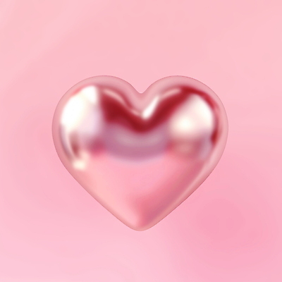 PSD 아이콘 분홍색 재질 사람없음 3D아이콘 한개 반사 3D 하트 질감 광택 모양 1 컬러 디지털합성 파일형식