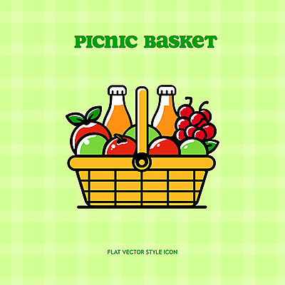 아이콘 잎 사람없음 연두색 소풍 체리 병 사과 오렌지주스 풋사과 소풍바구니 2D아이콘 AI파일 식물 식기 과일 초록색 야외활동 바구니 과일주스 파일형식 벡터
