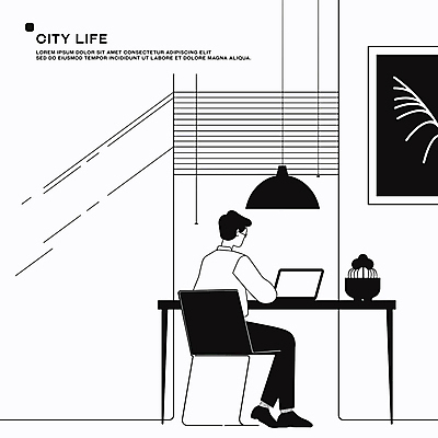 전신 남자 액자 의자 일러스트 전등 실내 한명 앉기 성인 일상 라이프 노트북 흰색 블라인드 집중 창가 책상 드로잉 성인남자한명만 국내일러스트 AI파일 1 컬러 가구 컨셉 창문 모션 조명 미술 사람 내부 생활 전자제품 커튼 남자한명만 성인남자만 파일형식 벡터