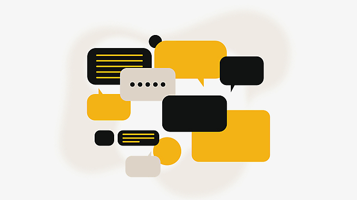 말풍선 일러스트 비즈니스 커뮤니케이션 사람없음 노란색 원형 메시지 심플 메신저 소셜미디어 국내일러스트 AI파일 도형 컬러 파일형식 벡터