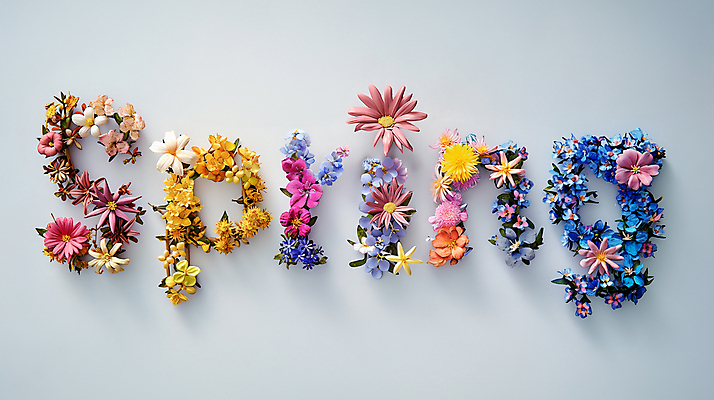 JPG 편집이미지 영어 꽃 잎 텍스트 타이포그라피 사람없음 장식 컬러풀 봄 화려 이미지편집 편집실사 AI컴퓨터그래픽 AI콘텐츠 식물 문자 계절 컬러 컨셉 CG 파일형식