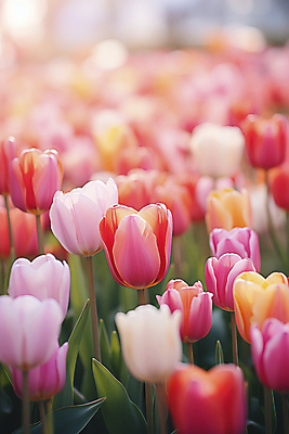 JPG 편집이미지 꽃밭 자연 사람없음 봄 튤립 개화 디지털합성 튤립축제 편집실사 AI포토 AI콘텐츠 계절 꽃 축제 CG 생태계 꽃축제 파일형식