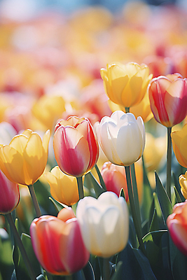 JPG 편집이미지 꽃밭 자연 사람없음 봄 튤립 개화 디지털합성 튤립축제 편집실사 AI포토 AI콘텐츠 계절 꽃 축제 CG 생태계 꽃축제 파일형식