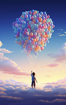 JPG 전신 편집이미지 남자 어린이 여행 하늘 한명 소년 노을 희망 꿈 자유 비행 잡기 풍선 소년한명만 이미지편집 편집실사 AI컴퓨터그래픽 AI콘텐츠 자연요소 1 감정 컨셉 모션 사람 CG 남자한명만 소년만 파일형식