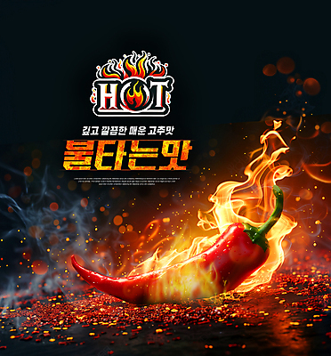 PSD 편집이미지 불 사람없음 빨간색 뜨거움 심볼 매움 홍고추 HOT 불맛 이미지편집 자연요소 컬러 고추 맛 파일형식