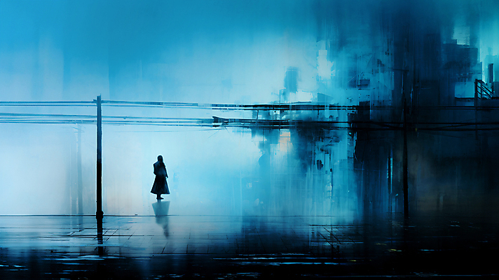 JPG 편집이미지 여자 실루엣 그림자 한명 사람 성인 파란색 반사 어둠 안개 전봇대 번짐 우울감 성인여자한명만 이미지편집 편집실사 1 공공시설 감정 컬러 날씨 촬영기법 CG 여자한명만 성인여자만 파일형식 효과