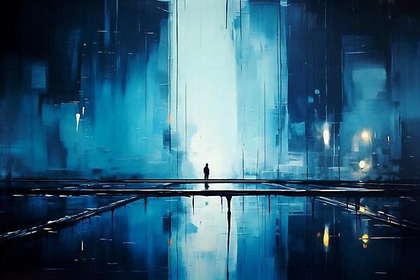 JPG 편집이미지 남자 실루엣 그림자 한명 성인 파란색 빛 반사 어둠 번짐 우울감 성인남자한명만 이미지편집 편집실사 1 감정 컬러 촬영기법 사람 CG 남자한명만 성인남자만 파일형식 효과