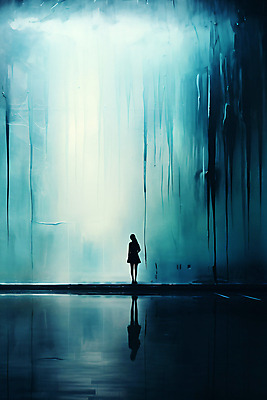 JPG 편집이미지 여자 실루엣 그림자 한명 성인 파란색 반사 어둠 전봇대 번짐 우울감 성인여자한명만 이미지편집 편집실사 1 공공시설 감정 컬러 촬영기법 사람 CG 여자한명만 성인여자만 파일형식 효과