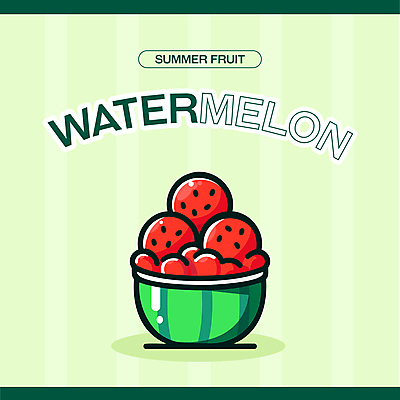 일러스트 디저트 여름음식 수박 사람없음 여름 줄무늬 과육 수박화채 국내일러스트 AI파일 계절 음식 무늬 과일 화채 파일형식 벡터 여름_계절