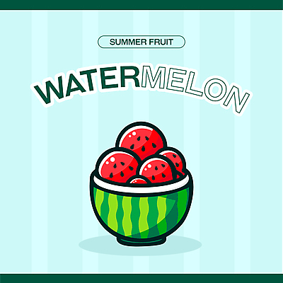 일러스트 디저트 여름음식 수박 사람없음 여름 줄무늬 과육 수박화채 국내일러스트 AI파일 계절 음식 무늬 과일 화채 파일형식 벡터 여름_계절