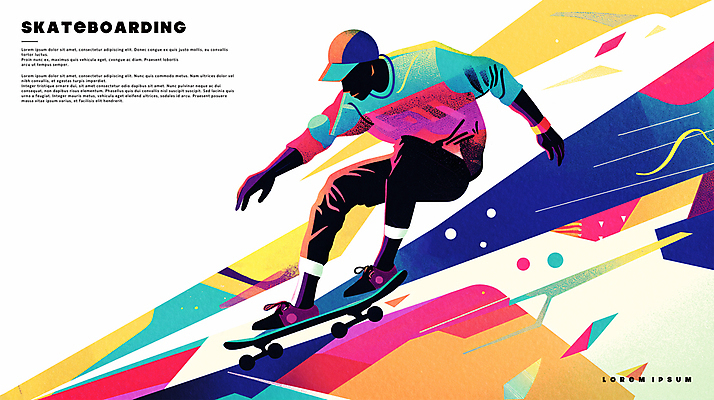 전신 PSD 남자 포스터 스포츠 일러스트 하계올림픽 운동선수 한명 성인 여름 컬러풀 스케이트보드 생동감 성인남자한명만 국내일러스트 1 계절 컬러 올림픽 사람 보드_스포츠 남자한명만 성인남자만 파일형식