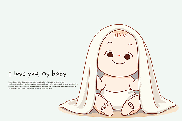 전신 일러스트 한명 미소 수건 귀여움 목욕 육아 아기 아기만 국내일러스트 AI파일 1 컨셉 표정 사람 위생용품 청결 파일형식 벡터