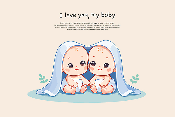 전신 일러스트 미소 두명 수건 귀여움 목욕 육아 아기 쌍둥이 아기만 국내일러스트 AI파일 컨셉 가족 표정 사람 위생용품 청결 파일형식 벡터