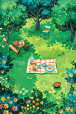 PSD 접시 공원 꽃 빵 의자 과일 일러스트 동화 티타임 풍경 초원 사람없음 초록색 소풍 바구니 정원 숲 찻잔 돗자리 감성 국내일러스트 식물 식기 공공시설 음식 컬러 가구 컨셉 휴식 잔 야외활동 파일형식