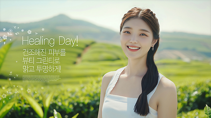 PSD 편집이미지 여자 자연 한명 미소 상반신 성인 뷰티 맑음 투명 피부 녹차밭 의료성형뷰티 성인여자한명만 이미지편집 1 밭 날씨 표정 사람 신체부위 녹차 생태계 여자한명만 성인여자만 파일형식