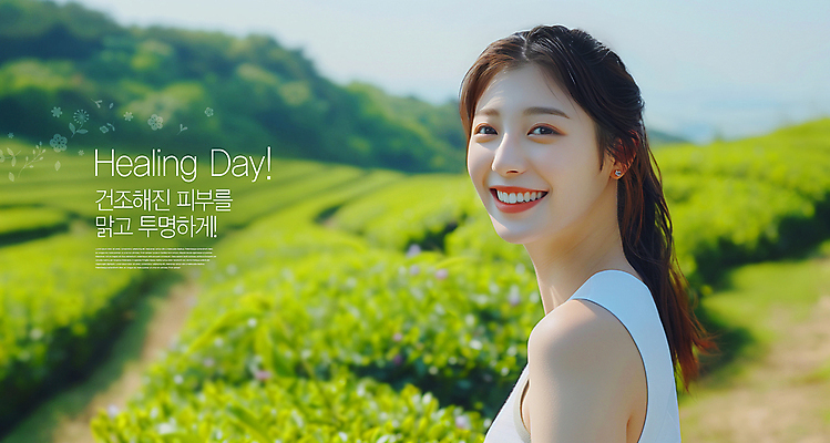 PSD 편집이미지 여자 자연 한명 미소 상반신 성인 뷰티 맑음 투명 피부 녹차밭 의료성형뷰티 성인여자한명만 이미지편집 1 밭 날씨 표정 사람 신체부위 녹차 생태계 여자한명만 성인여자만 파일형식