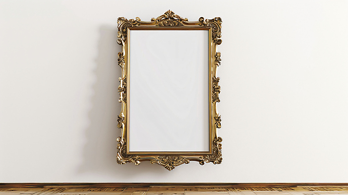 JPG 편집이미지 액자 프레임 실내 사람없음 인테리어 황금 합성 카피스페이스 편집소스 편집실사 AI포토 AI콘텐츠 디자인 내부 공백 CG 파일형식