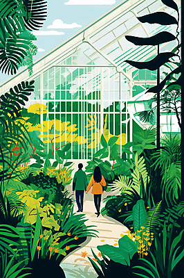 전신 PSD 나무 커플 여자 남자 꽃 길 잎 데이트 일러스트 성인 두명 건물 초록색 걷기 손잡기 산책 풀 식물원 감성 몬스테라 온실 성인만 트로피컬아트 국내일러스트 식물 건축물 컬러 컨셉 관계 모션 휴식 사람 그림 파일형식