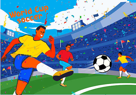 전신 남자 일러스트 축구공 축구선수 폭죽 성인 세명 축구 경기장 깃발 역동적 꽃가루 축구유니폼 객석 공차기 성인남자만 월드싸커 국내일러스트 AI파일 스포츠 컨셉 유니폼 공 축구용품 스포츠시설 모션 운동선수 사람 구기 가루 남자만 성인만 파일형식 벡터