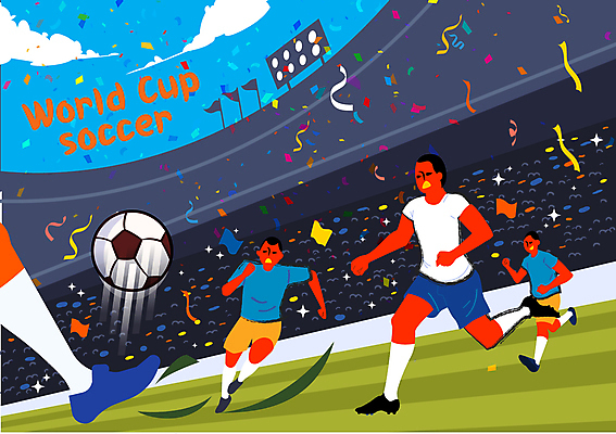 전신 남자 일러스트 축구공 발 축구선수 폭죽 성인 신체부위 세명 반짝임 달리기 축구 경기장 깃발 역동적 꽃가루 축구유니폼 객석 성인남자만 월드싸커 국내일러스트 AI파일 스포츠 컨셉 유니폼 공 축구용품 스포츠시설 모션 운동선수 사람 구기 가루 남자만 성인만 파일형식 벡터