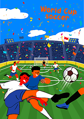 전신 남자 일러스트 축구공 축구선수 폭죽 여러명 성인 축구 경기장 깃발 역동적 꽃가루 축구유니폼 객석 성인남자만 월드싸커 국내일러스트 AI파일 스포츠 다수 컨셉 유니폼 공 축구용품 스포츠시설 운동선수 사람 구기 가루 남자만 성인만 파일형식 벡터