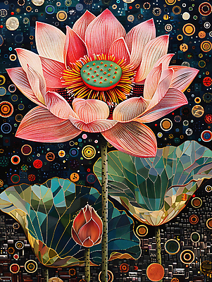 JPG 디자인 꽃잎 백그라운드 불교 일러스트 연꽃 사람없음 컬러풀 화려 디지털합성 연잎 개성 동양적 편집소스 디테일 국내일러스트 AI일러스트 AI콘텐츠 꽃 종교 컬러 컨셉 잎 파일형식