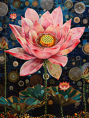 JPG 디자인 꽃잎 백그라운드 불교 일러스트 연꽃 사람없음 컬러풀 화려 디지털합성 연잎 개성 동양적 편집소스 디테일 국내일러스트 AI일러스트 AI콘텐츠 꽃 종교 컬러 컨셉 잎 파일형식