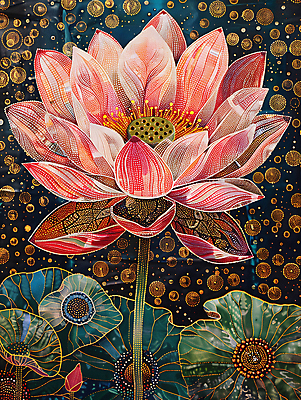 JPG 디자인 꽃잎 백그라운드 불교 일러스트 연꽃 사람없음 컬러풀 화려 디지털합성 연잎 개성 동양적 편집소스 디테일 국내일러스트 AI일러스트 AI콘텐츠 꽃 종교 컬러 컨셉 잎 파일형식