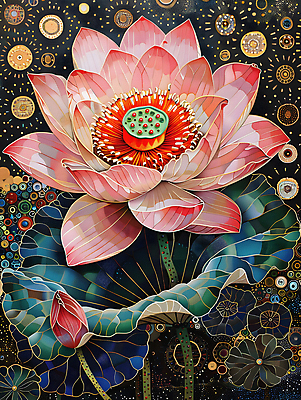 JPG 디자인 꽃잎 백그라운드 불교 일러스트 연꽃 사람없음 컬러풀 화려 디지털합성 연잎 개성 동양적 편집소스 디테일 국내일러스트 AI일러스트 AI콘텐츠 꽃 종교 컬러 컨셉 잎 파일형식