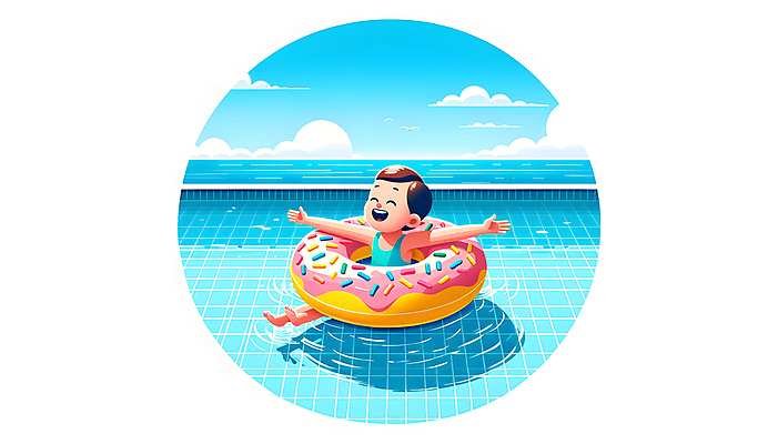 JPG 남자 수영복 행복 어린이 백그라운드 일러스트 물놀이 팔벌리기 레저 휴식 수영장 건강 그림자 한명 웃음 안전 소년 파란색 여름휴가 수영 도넛 디지털합성 물결파장 튜브 소년한명만 편집소스 국내일러스트 AI일러스트 AI콘텐츠 1 옷 감정 물결 컬러 컨셉 모션 놀이 휴가 디저트 표정 사람 수상스포츠 남자한명만 소년만 파일형식 여름_계절