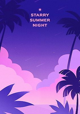 PSD 구름 야경 일러스트 자연 밤하늘 휴식 사람없음 여름휴가 보라색 열대잎 국내일러스트 자연요소 컬러 컨셉 잎 하늘 휴가 야간 생태계 파일형식 여름_계절 풍경_경치