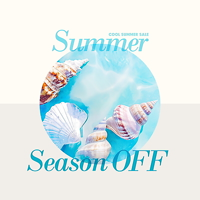 PSD 템플릿 하늘색 조개 수채화 사람없음 여름 세일 원형 조개껍데기 시원함 질감 이미지템플릿 도형 계절 어패류 파란색 파일형식