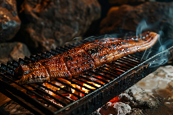 JPG 편집이미지 건강 요리 사람없음 봄 그릴 구이 장어 디지털합성 보양식 숯불 장어구이 제철 제철음식 편집실사 AI포토 AI콘텐츠 계절 음식 주방용품 어류 CG 생선요리 몸보신 파일형식
