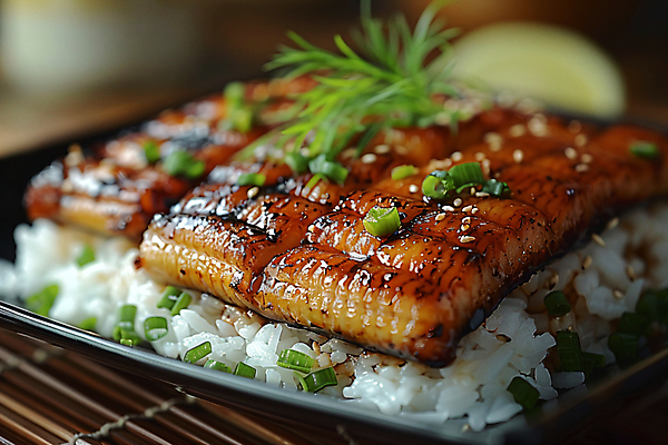 JPG 편집이미지 건강 요리 사람없음 봄 장어 디지털합성 보양식 장어구이 장어덮밥 제철 제철음식 편집실사 AI포토 AI콘텐츠 계절 음식 어류 CG 덮밥 생선요리 몸보신 파일형식