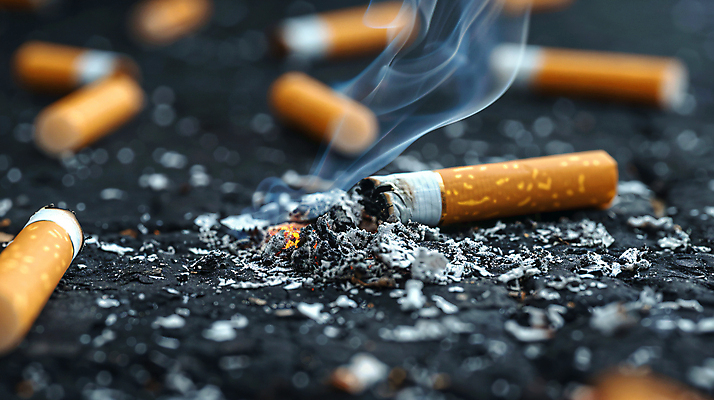 JPG 편집이미지 흡연 담배 사람없음 건강관리 연기 금연 담배꽁초 불씨 재 편집실사 AI포토 AI콘텐츠 캠페인 건강 관리 사회이슈 CG 파일형식