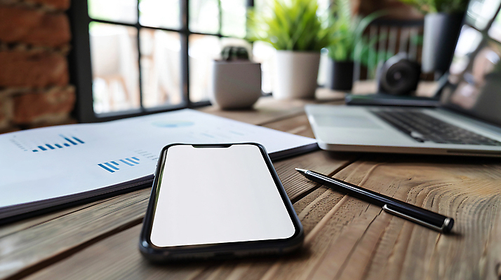 JPG 편집이미지 비즈니스 사람없음 노트북 스마트폰 사무실 볼펜 사무용품 오브젝트 문서 편집실사 AI포토 AI콘텐츠 문구용품 전자제품 핸드폰 스마트기기 펜 CG 파일형식